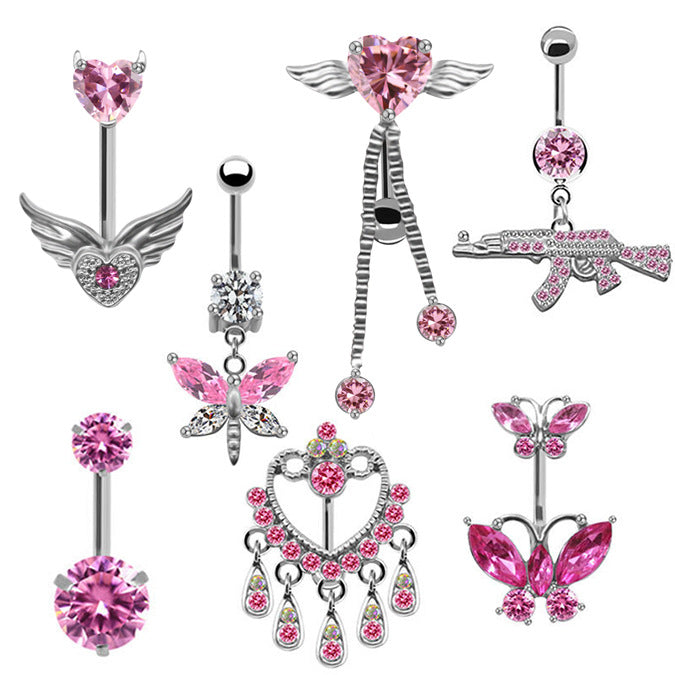 Suit Belly Ring Dragonfly Butterfly