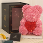 Valentine's Day Gift Rose Bear Eternal Flower Rose Teddy Bear PE Foam Bear 25cm Valentines Day